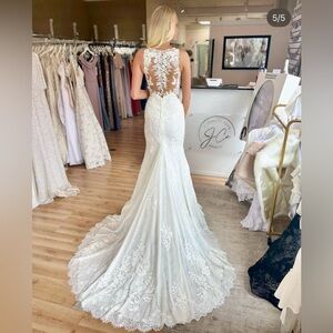 Stella York 6933 White Lace Wedding Dress